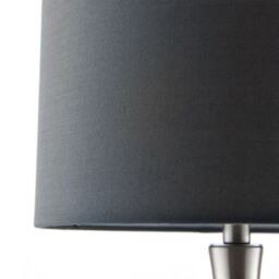 Loops Touch Dimmer Table Lamp Satin Nickel & Grey Shade Modern Metal Bedside Light in Metallics - thumbnail 3
