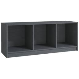 Berkfield Home TV Cabinet Grey 104x33x41 cm Solid Pinewood - Size: 104 x 33 x 41 cm - thumbnail 3