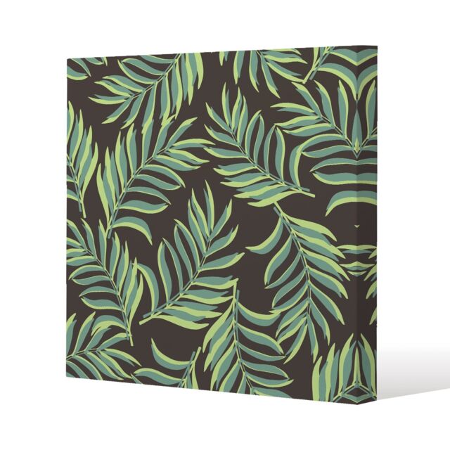 Benjamin Tate Design Green Palm Leaves (Canvas Print) / 114 x 114 x 4cm in Natural - Size: 114 x 114 x 4 cm - image 1