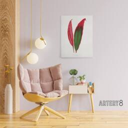 "Artery8 AF Lydon Benjamin Fawcett Cordyline Fruticosa Leaf Canvas Art Print in White - Size: W12"" x H16""" - thumbnail 3