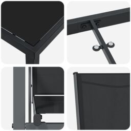 Berkfield Home 5 Piece Garden Dining Set Black Textilene & Steel - thumbnail 9