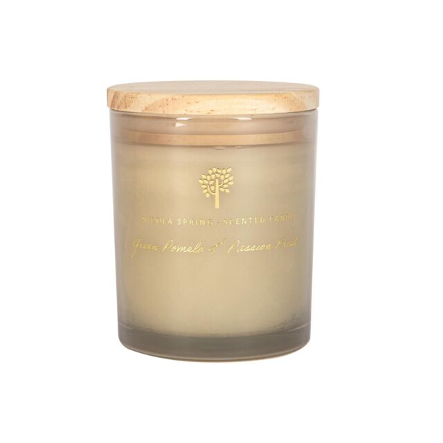 Nicola Spring 130g Pomelo & Passion Fruit Soy Wax Candle - Fruity Fresh Scented Jar in Grey - image 1
