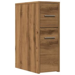 Berkfield Home Narrow Bathroom Cupboard with Wheels Artisian Oak Engineered Wood in Brown - thumbnail 2