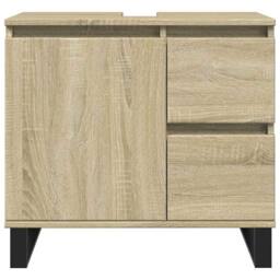 Berkfield Home Durable 3 Piece Bathroom Furniture Set Sonoma Oak Engineered Wood in Light Tan - thumbnail 8