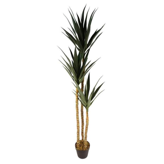 Leaf 170cm Artificial XL Triple Yukka Tree Tropical Plant in Green - image 1