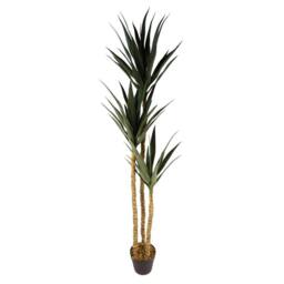 Leaf 170cm Artificial XL Triple Yukka Tree Tropical Plant in Green - thumbnail 1
