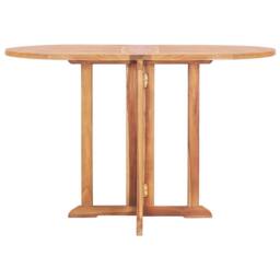 Berkfield Home Folding Butterfly Garden Table 120x70x75 cm Solid Teak Wood in Brown - Size: 120 x 70 x 75 cm - thumbnail 4