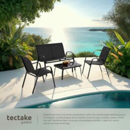 tectake Garden Furniture Set Nora in Black - Size: 4 Person - thumbnail 4