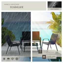 tectake Garden Furniture Set Nora in Black - Size: 4 Person - thumbnail 7