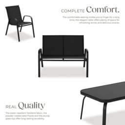 tectake Garden Furniture Set Nora in Black - Size: 4 Person - thumbnail 3
