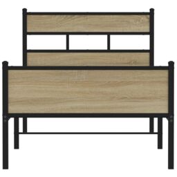 Berkfield Home Bed Frame without Mattress Sonoma Oak 75x190 cm Small Single Engineered Wood in Brown - thumbnail 4