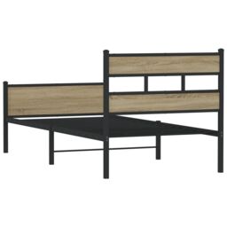 Berkfield Home Bed Frame without Mattress Sonoma Oak 75x190 cm Small Single Engineered Wood in Brown - thumbnail 6