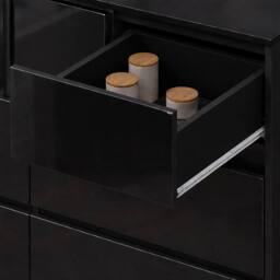 Harmin Modern Black High Gloss Chest of Drawers, 7 Drawer Handleless Cabinet - thumbnail 7