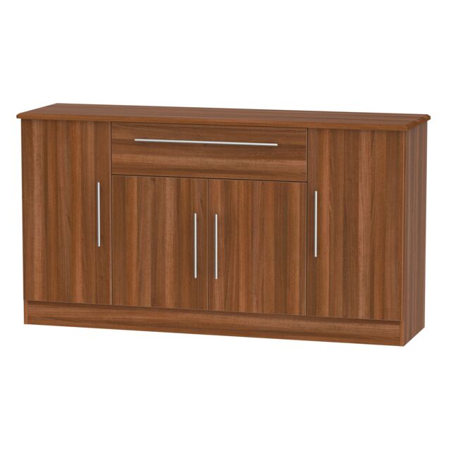 Ready Assembled 2 U Carlton 4 Door 1 Drawer Wide Unit (Ready Assembled) in Walnut