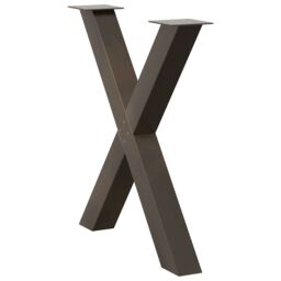Berkfield Home Dining Table Legs X-Shaped 2 pcs Natural Steel 80x(72-73) cm Steel in Brown - thumbnail 4