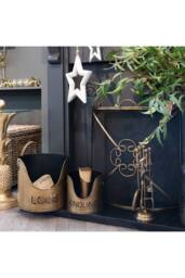 KDMD Bronze Finish Log & Kindling Bucket with Matchstick Holder Set - thumbnail 5