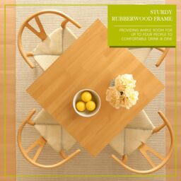 Nicholas Winter Square Wooden Dining Table - 90cm x 90cm - Natural - Size: 90 cm x 90 cm - thumbnail 3