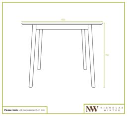 Nicholas Winter Square Wooden Dining Table - 90cm x 90cm - Natural - Size: 90 cm x 90 cm - thumbnail 6
