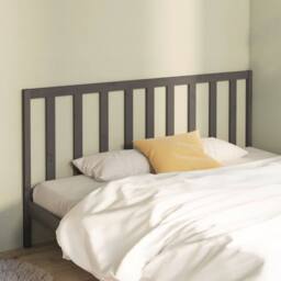 Berkfield Home Bed Headboard Grey 206x4x100 cm Solid Wood Pine - Size: 206 x 4 x 100 cm - thumbnail 2