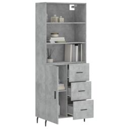 Berkfield Home Highboard Concrete Grey 69.5x34x180 cm Engineered Wood - thumbnail 3