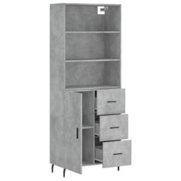 Berkfield Home Highboard Concrete Grey 69.5x34x180 cm Engineered Wood - thumbnail 4