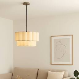 CGC Lighting Selina Scalloped Two Tier Cream Drum Lampshade Large 48cm - thumbnail 4
