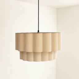 CGC Lighting Selina Scalloped Two Tier Cream Drum Lampshade Large 48cm - thumbnail 6