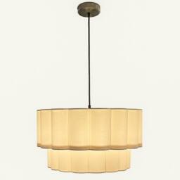 CGC Lighting Selina Scalloped Two Tier Cream Drum Lampshade Large 48cm - thumbnail 5