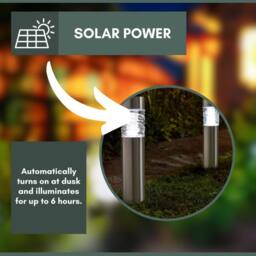 Marco Paul 4pc Solar Bollard Stake Ligths in Metallic Silver - thumbnail 5