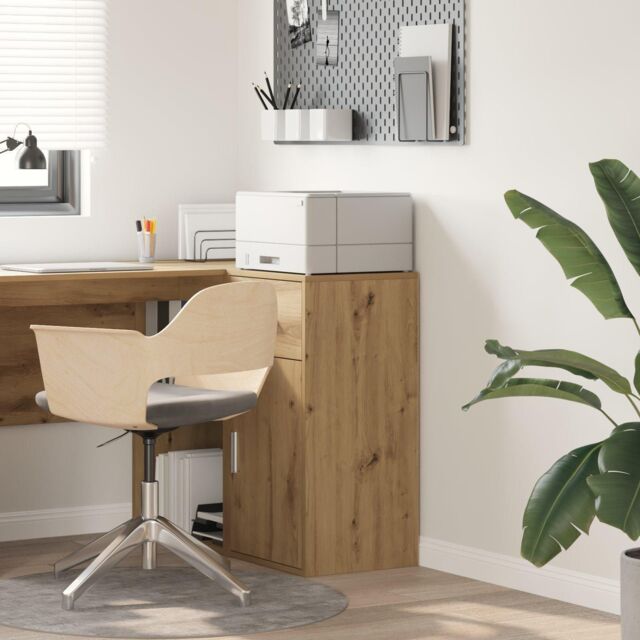 Berkfield Home Oak Storage Cabinet Artisan Oak Engineered Wood Medium in Brown - image 1