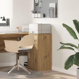 Berkfield Home Oak Storage Cabinet Artisan Oak Engineered Wood Medium in Brown - thumbnail 1