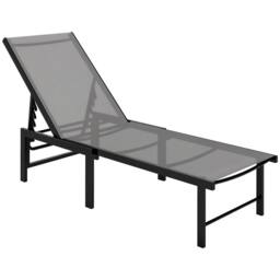 VOGREX Sun Lounger, 5-Level Reclining Sun Lounger Chair, Grey - thumbnail 1