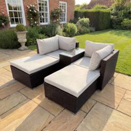 Artemis Home Bastia 5 Piece Outdoor Seating & Table Set in Cream - Size: 2 Person - thumbnail 1
