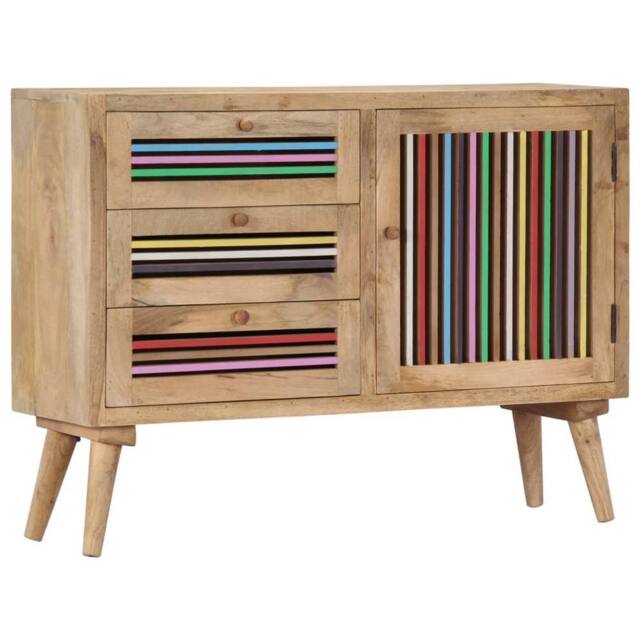 Berkfield Home Sideboard 100x30x75 cm Solid Mango Wood in Brown - Size: 100 x 30 x 75 cm - image 1