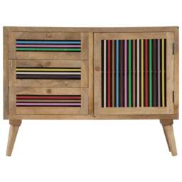 Berkfield Home Sideboard 100x30x75 cm Solid Mango Wood in Brown - Size: 100 x 30 x 75 cm - thumbnail 2
