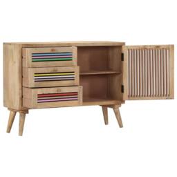Berkfield Home Sideboard 100x30x75 cm Solid Mango Wood in Brown - Size: 100 x 30 x 75 cm - thumbnail 3