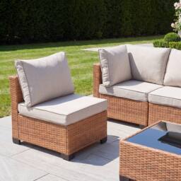 Artemis Home Saviano 6 Seat Modular Rattan Conversation Set in Tan - thumbnail 2