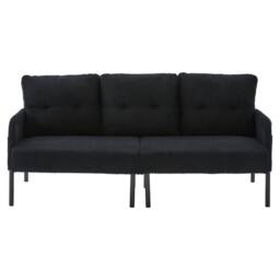 Direct Wicker Oversized Loveseat, Double-Seater Corduroy Couch with Side Pockets in Black - Size: 1 Pack - thumbnail 6