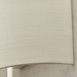 Loops 2 PACK Fabric LED Wall Light Vintage White Semi Circle Linen Shade Lamp Fitting - thumbnail 4