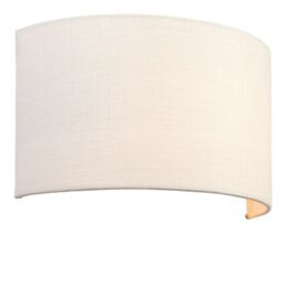 Loops 2 PACK Fabric LED Wall Light Vintage White Semi Circle Linen Shade Lamp Fitting - thumbnail 2