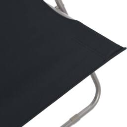 Berkfield Home Folding Beach Chairs 2 pcs Steel & Oxford Fabric Black - thumbnail 8