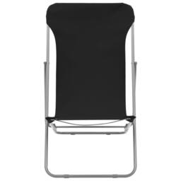 Berkfield Home Folding Beach Chairs 2 pcs Steel & Oxford Fabric Black - thumbnail 3