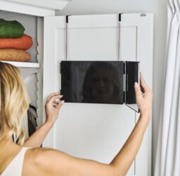 mysmartbuy 3 Way Over Door Mirror - Bathroom or Bedroom Trifold Vanity Mirror with Telescopic Hanging Hooks - H19.5 x W93 x D1.5cm in Silver - thumbnail 3