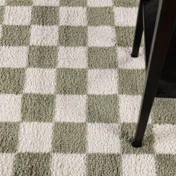 Livabliss Fossay Shag-Washable Beige Brown Green Grey Pink Cream Checkered Rug - Size: 120 cm x 170 cm - thumbnail 7