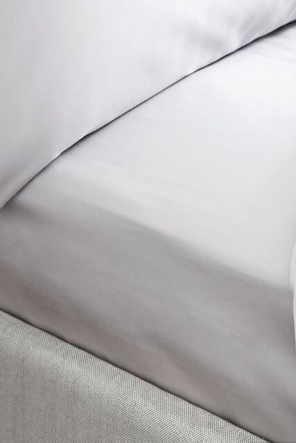 Bianca 400 Thread Count Cotton Sateen 36cm Depth Sheet in Grey - Size: King Fitted - image 1