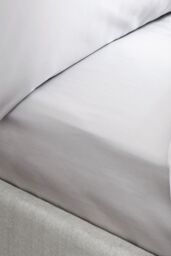 Bianca 400 Thread Count Cotton Sateen 36cm Depth Sheet in Grey - Size: King Fitted