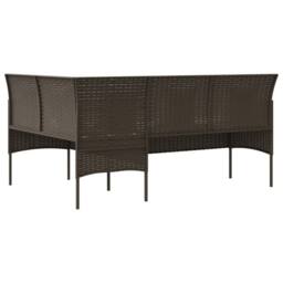 Berkfield Home Durable 5 Piece L-shaped Couch Sofa Set with Cushions Poly Rattan in Brown - thumbnail 6