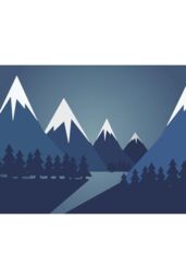 Origin Murals Snowy Mountains Wall Mural in Blue - Size: W350 cm x H280 cm - thumbnail 2