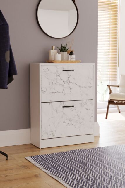 Home Discount Vida Designs 2 Drawer Shoe Cabinet Rack Organizer Storage Furniture in White - image 1