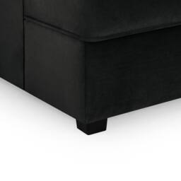 Furnishings For Less UK California Plush Velvet Black U shaped 6 Seater Sofa + Footstool - thumbnail 2